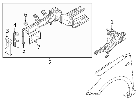 Structural Components & Rails for 2017 Kia Forte5 #1