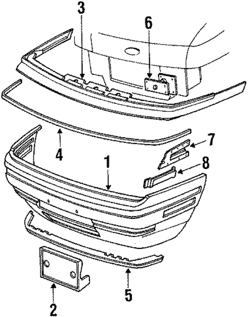 Bumper & Components - Front for 1986 Mercury Sable #1