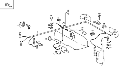 Tail Lamp Cable Harness for 1984 Mercedes-Benz 380SL #1
