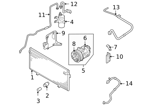 Condenser, Compressor & Lines for 2004 Subaru Baja #0