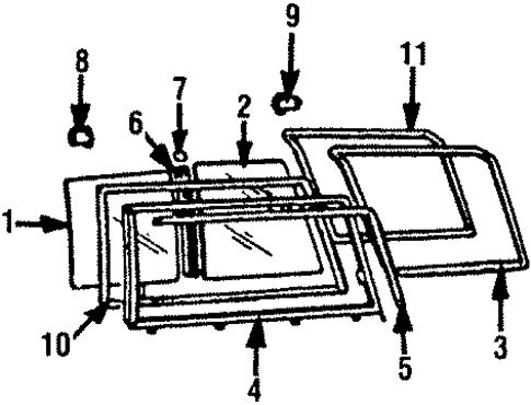 Glass & Hardware for 1988 Toyota 4Runner #0