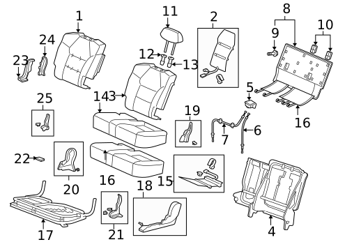 Second Row Seats for 2009 Acura MDX #1