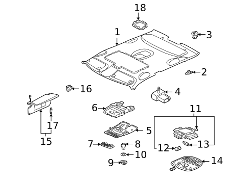 Interior Trim - Roof for 2007 Saab 9-5 #1