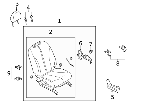 Front Seat Components for 2009 Nissan Versa #1