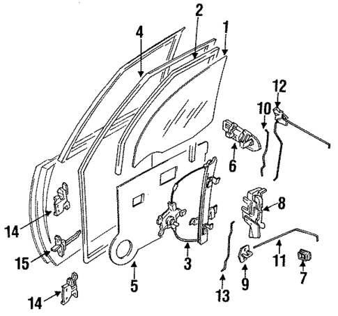 Glass - Door for 1994 Nissan Sentra #0