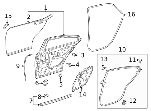 Door & Components for 2025 Lexus ES300h #0