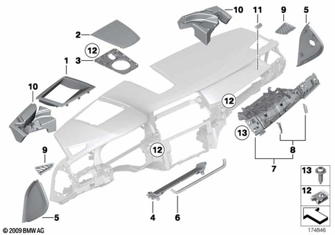 Instrument Carrier / Mounting Parts for 2013 BMW BMW ALPINA B7L #1