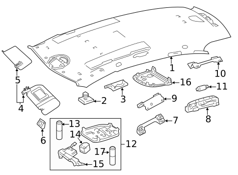 Interior Trim - Roof for 2011 Mercedes-Benz R 350 #0