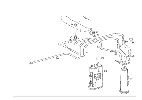 Closed Fuel-Evaporation-Control System for 1984 Mercedes-Benz 500SEC #1