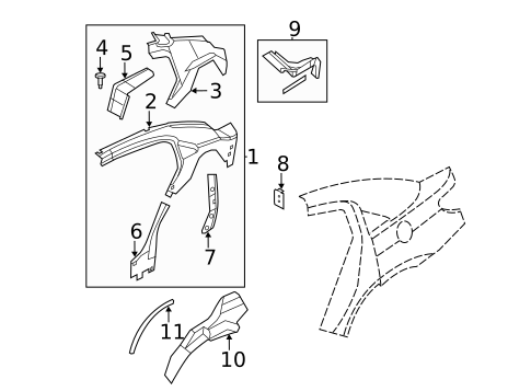 Inner Structure for 2010 Chrysler Sebring #0