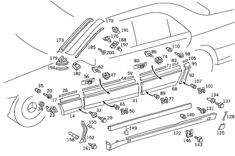 Outside Attachment Parts for 1993 Mercedes-Benz 600SEL #2