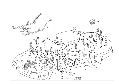 Frame Floor Unit Main Cable Harness for 1998 Mercedes-Benz C280 #1