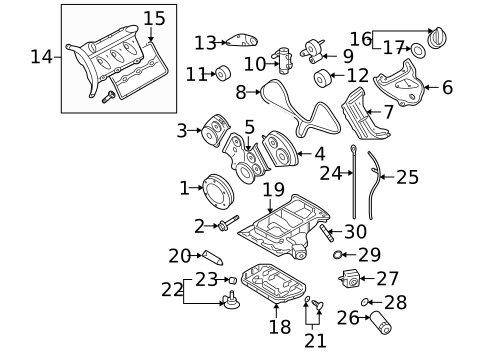 Engine Parts for 2005 Audi A4 Quattro #1