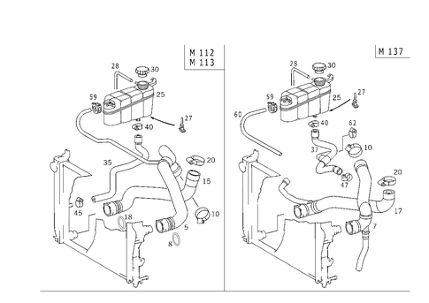 Expansion Tank, Mounting and Hoses for 2004 Mercedes-Benz S430 #1