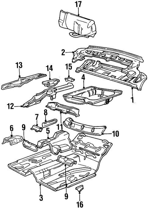 Rear Floor & Rails for 1995 Volvo 850 #1