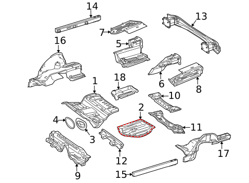 Rear Floor & Rails for 2011 Mercedes-Benz E63 AMG #0