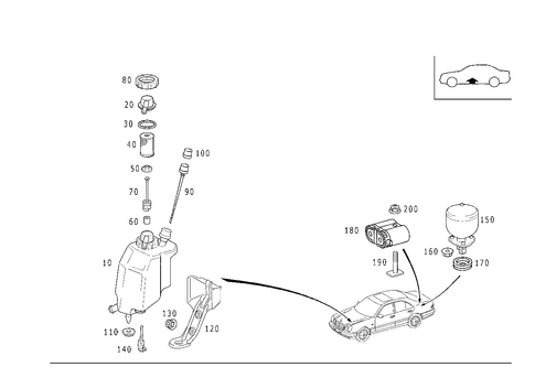 Oil Tank & Valves of Self-Levelling-Device Hydraulic System, a S D for 2000 Mercedes-Benz E430 #1