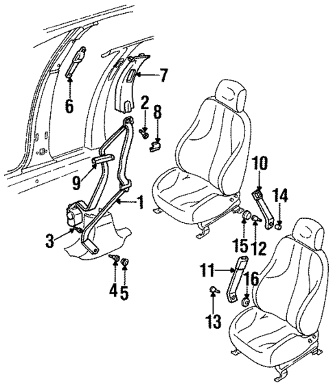Front Seat Belts for 1996 Buick Skylark #0
