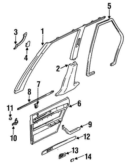 Interior Trim for 1992 Acura Vigor #1
