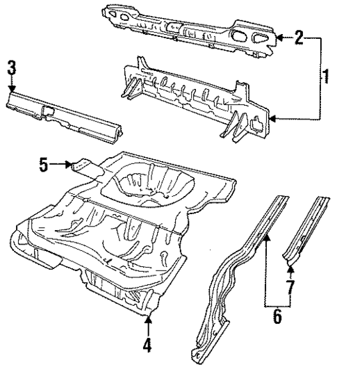 Rear Floor & Rails for 1998 Saab 900 #0
