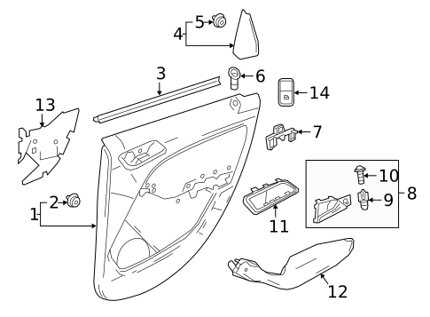 Interior Trim - Rear Door for 2017 Mercedes-Benz B 250e #0