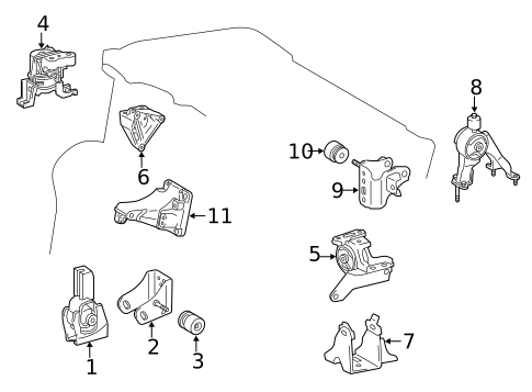 Engine & Trans Mounting for 2019 Toyota Corolla #3