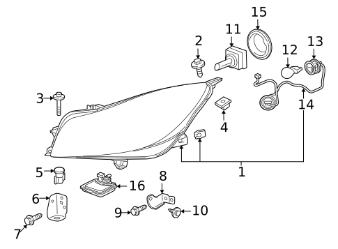 Headlamp Components for 2011 Buick Regal #1