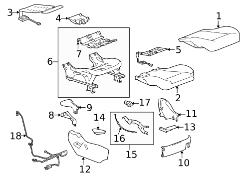 Passenger Seat Components for 2012 Cadillac SRX #2
