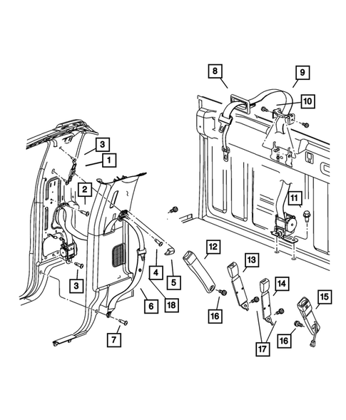 Seat Belts-Front and Rear for 2004 Dodge Ram 3500 #1