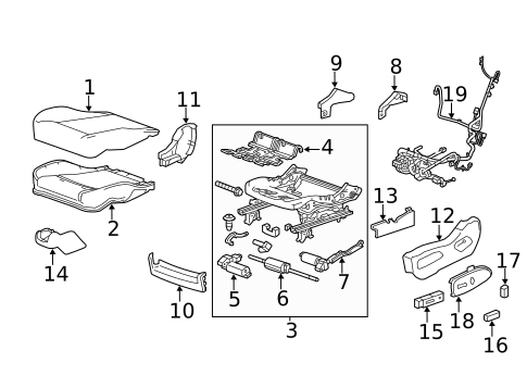 Driver Seat Components for 2012 Cadillac SRX #2