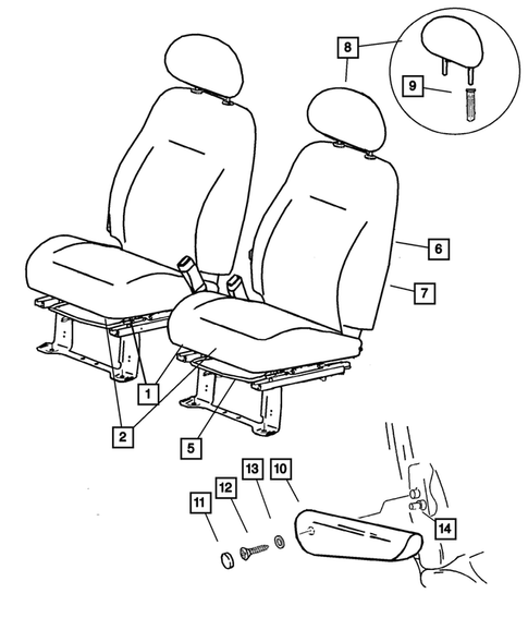 Front Seats and Attaching Parts for 2003 Chrysler PT Cruiser #5