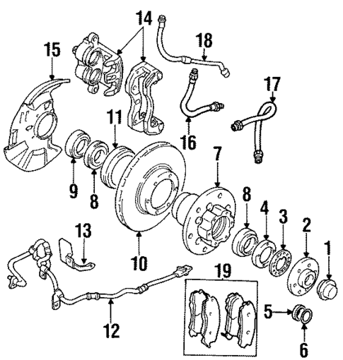 Front Brakes for 1996 Mitsubishi Montero #0