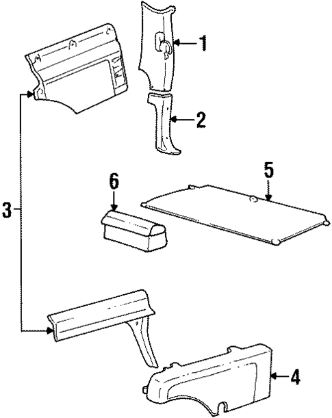 Interior Trim - Quarter Panels for 1999 Chevrolet Tahoe #1