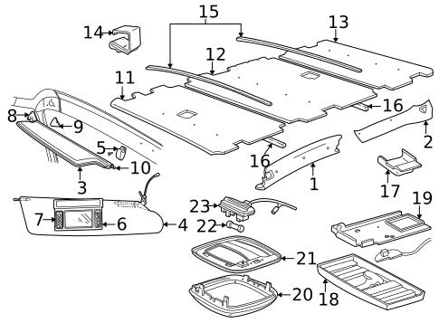 Interior Trim - Roof for 1996 Dodge B3500 #0