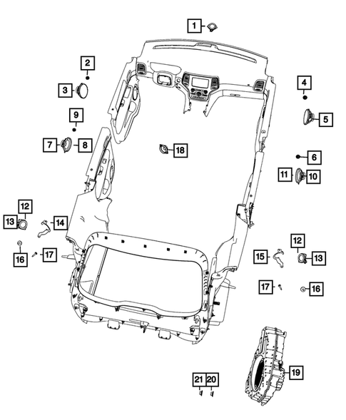 Radio, Antenna, Speakers, DVD, and Video systems for 2019 Jeep Grand Cherokee #3