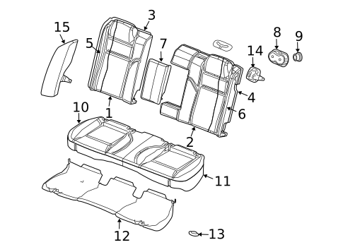 Rear Seat Components for 2009 Dodge Charger #0