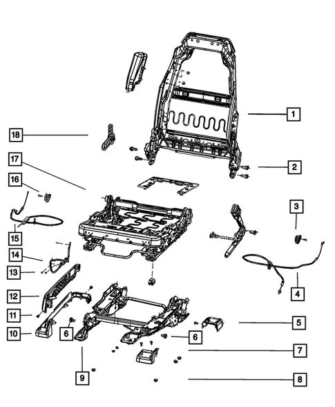Front Seats - Adjusters, Recliners, Shields and Risers for 2016 Jeep Wrangler #3