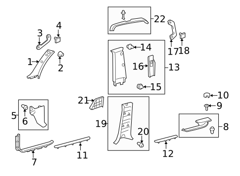 Interior Trim - Pillars for 2019 Toyota Land Cruiser #0