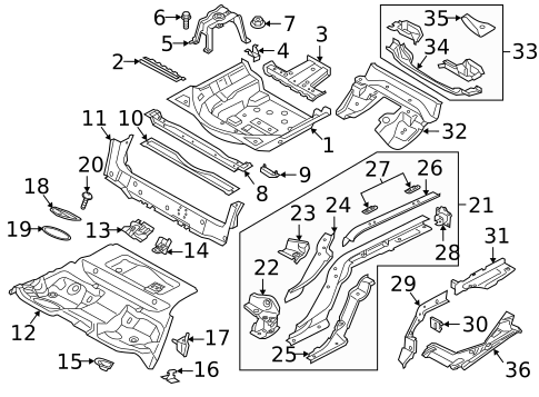 Rear Floor & Rails for 2019 Audi RS5 #0