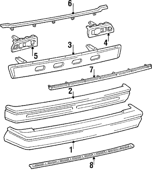 Bumper & Components - Rear for 1985 Toyota Van #0
