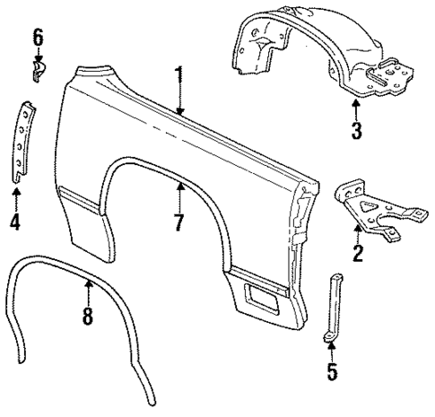 Exterior Trim - Fender for 1989 Lincoln Town Car #0