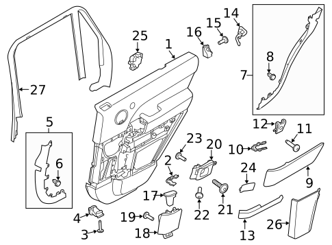 Interior Trim - Rear Door for 2013 Land Rover Range Rover #0