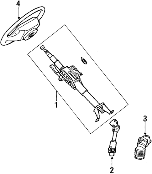 Steering Column & Wheel for 1988 Mazda MX-6 #0