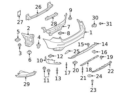 Bumper & Components - Rear for 2013 BMW X6 #0