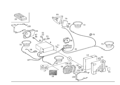 Radio, Loudspeaker, CD & Sound System for 1993 Mercedes-Benz 500E #1