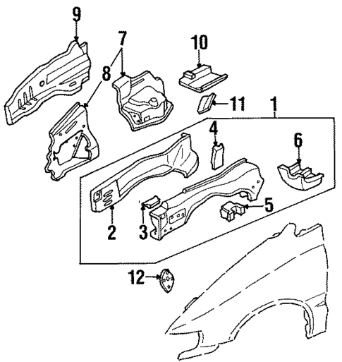 Structural Components & Rails for 1997 Honda Odyssey #0