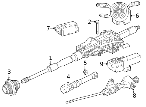 Steering Column Assembly for 2009 Mercedes-Benz CLK350 #1