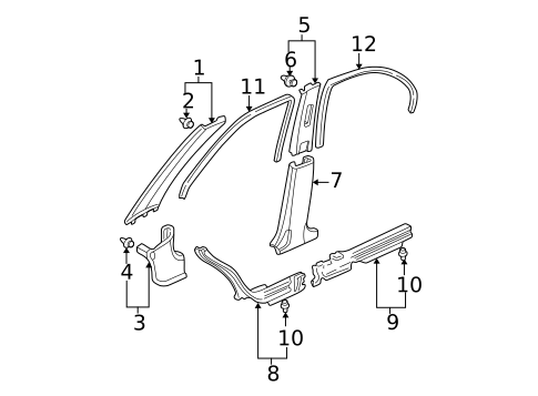 Interior Trim - Pillars for 2002 Honda Civic #0