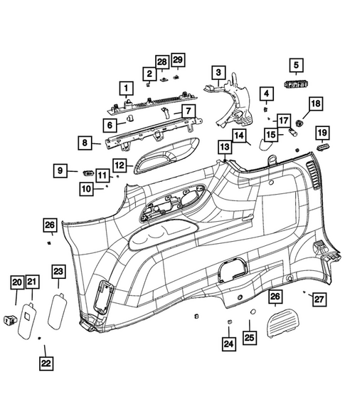 Panels - Moldings - Scuff Plates, Pillar, Cowl, 1/4 Panel Trim and Cargo Covers for 2026 Chrysler Pacifica #0