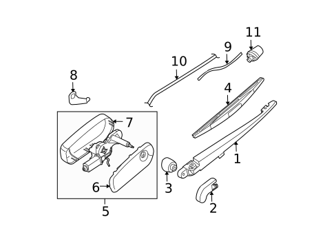 Wiper & Washer Components for 2005 Nissan Pathfinder #1
